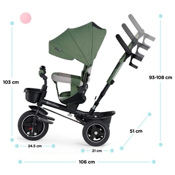 Трехколесный велосипед KinderKraft SPINSTEP | Зеленый