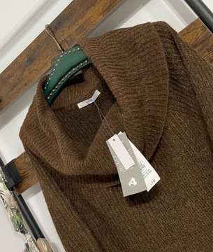 35 sweter brązowy ciepły golf George rarytas 5XL nowy oversize klasyczny