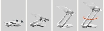 Stojak alu pod laptopa TOUNEE Obrót 360° Regulowany dla MacBook iPad (LS07)
