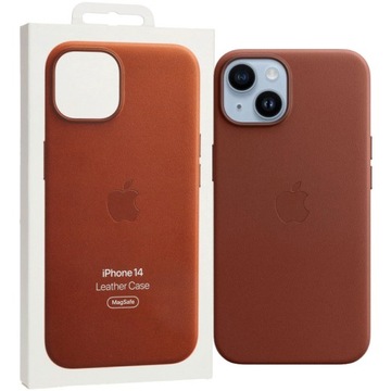 Apple Leather Case iPhone 14 Skórzane Etui MagSafe Umber Oryginalne
