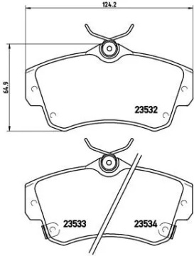 ТОРМОЗНЫЕ КОЛОДКИ BREMBO BREMBO CHRYSLER PT CRUISER ПЕРЕДНИЕ