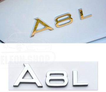 A8L ZNAK ZNAKY LOGO NÁPIS AUDI CHRÓM ZADNÍ