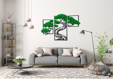 Триптих ДЕРЕВО БОНСАЙ 85см мох УКРАШЕНИЕ МХОМ МХОМ