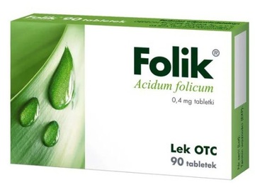 Folik 0,4mg kwas foliowy witamina b9 x 90 tabl
