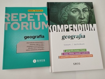 GEOGRAFIA Pakiet x2 Kompendium + Repetytorium Mapy Egzamin Liceum Technikum