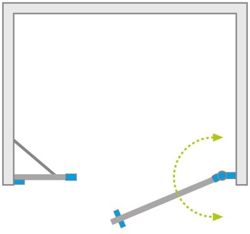 Стеклянные душевые двери 100 П графит