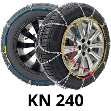ŁAŃCUCHY ŚNIEGOWE KOŁA KN240 12mm O-NORM V5117 4x4 VAN 255/60R15 205R16