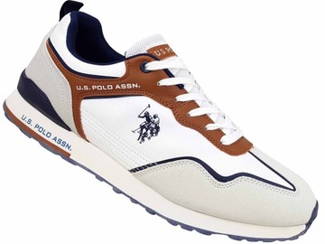 U.S. POLO ASSN SNEAKERS BUTY MĘSKIE BIAŁE LEKKIE