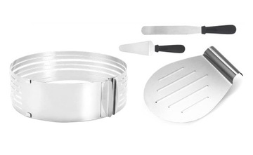 НАБОР ДЛЯ РАЗРЕЗКИ ТОРТА, 4 ПРЕДМЕТА, ОСНОВА ДЛЯ ТОРТА 26-28