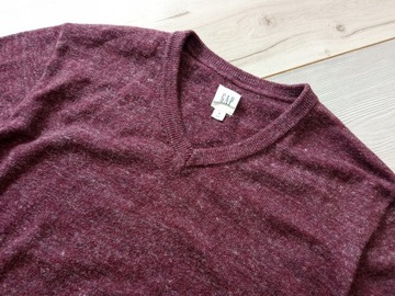 GAP_ŚWIETNY SWETER MĘSKI W SEREK BORDO_M/L