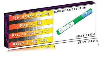 ZAWIESIE PASOWE 2T 3M ZAWIESIA DŹWIGOWE HDS