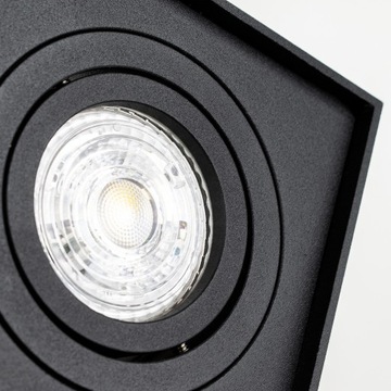 ВСТРАИВАЕМЫЙ ГАЛОГЕННЫЙ СВЕТИЛЬНИК МИНИ-СВЕТОДИОДНЫЙ ПОДВИЖНЫЙ КВАДРАТНЫЙ ЧЕРНЫЙ EDO + СВЕТОДИОДНАЯ ЛАМПОЧКА