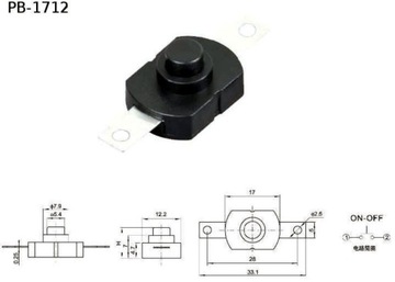 Przełącznik latarki ON/OFF PB-1712 1A/30V 2szt
