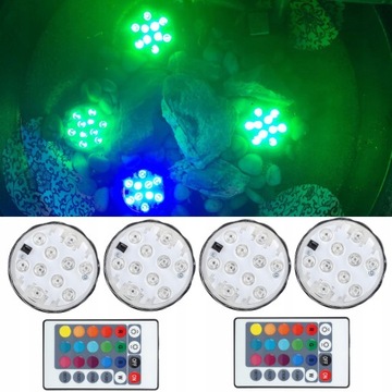 4 светодиодных лампы для бассейна, RGB-подсветка для бассейна