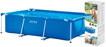 Basen stelażowy ogrodowy prostokątny 220 x 150 x 60cm 1662L PVC 28270 INTEX