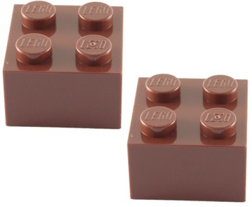 09125 LEGO 3003 4211210 brick 2x2 brązowy RBr 2szt