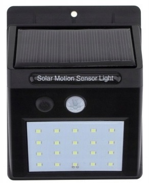 НАСТЕННЫЙ СВЕТИЛЬНИК С СОЛНЕЧНОЙ ПАНЕЛЬЮ SOLAR 20LED С ДАТЧИКОМ ДВИЖЕНИЯ В СУМЕРКАХ