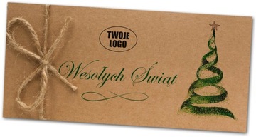 Ekologiczne kartki świąteczne z logo dużo wzorów