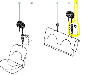Направляющая подголовника Renault Clio OE 7701204273