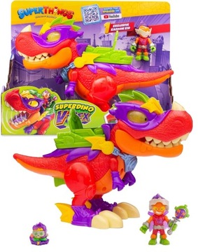 SUPER THINGS ZINGS SUPERDINO V-REX Duży Zestaw 3 Dinozaur Figurka Pojazd