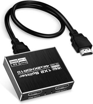 4K@60Hz Rozdzielacz HDMI 1 wejście 2 wyjście