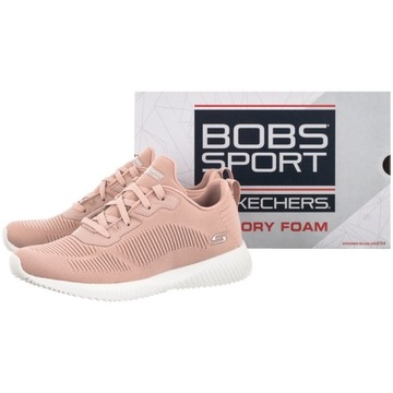 Buty Damskie Sportowe Sneakersy Skechers Bobs Squad Natural 32504/NUDE