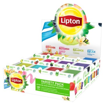 Variety Pack Lipton zestaw herbat mix 12 smaków 180 kopert