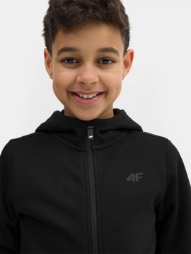 СВИТШОТ ДЛЯ МАЛЬЧИКОВ 4F С КАПЮШОНОМ НА МОЛНИИ, ЧЕРНЫЙ 152