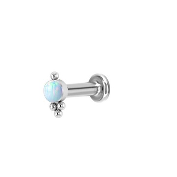 TYTAN labret 1,2x6 ozdoba cluster opal WH m06