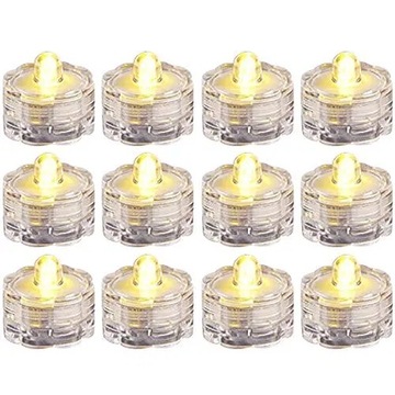 COM-FOUR 12x wodoodporny podgrzewacz LED - zólta lampka LED do wanny, basen