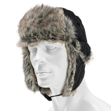 Czapka uszatka pilotka zimowa wojskowa Mil-Tec Winter Faux-Fur - czarna L