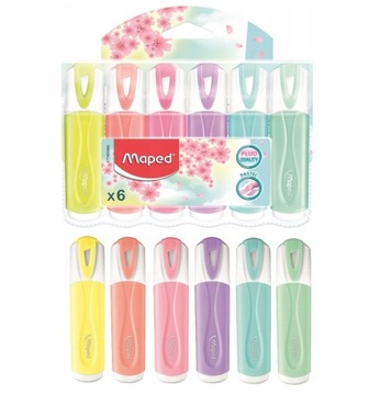 Zestaw zakreślacze pastelowe 6 kol. Maped Pastel