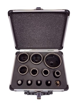 ZESTAW OTWORNICA WIERTŁO DIAMENTOWE DO GRESU 6-68 11 el + adapter