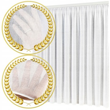 FIRANA GOTOWA BIAŁA ETAMINA NA TAŚMIE Z OŁOWIANKĄ DO SALONU 400x240