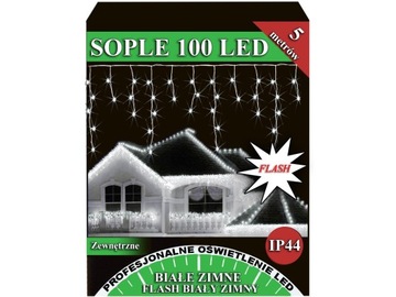 SOPLE ZEWNĘTRZNE 100 LED FLASH ISKRA BIAŁE ZIMNE