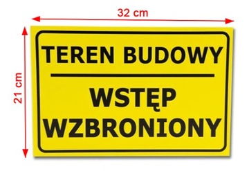 СТРОИТЕЛЬНАЯ ПЛИТА | ЗОНА СТРОИТЕЛЬСТВА ВХОД ЗАПРЕЩЕН | ЗАПРЕЩАЮЩИЙ ЗНАК | 32х21см