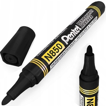 Marker permanentny PENTEL N850 okrągły czarny uniwersalny PREMIUM