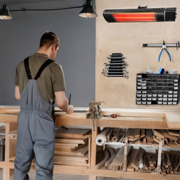 Инфракрасный обогреватель EBERG, настенный электрический обогреватель 2кВт + пульт дистанционного управления