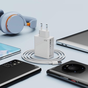 ЗАРЯДНОЕ УСТРОЙСТВО ТИПА C С КАБЕЛЕМ БЫСТРОЙ ЗАРЯДКИ ДЛЯ XIAOMI/REDMI 67 Вт