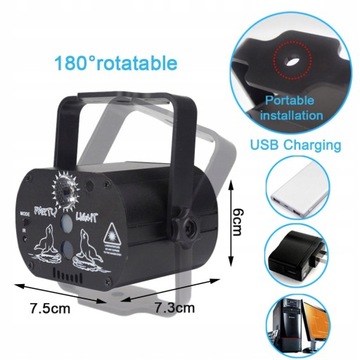 60 УЗОРОВ RGB ДИСКО-СВЕТ ЛАЗЕР RGB Рождество