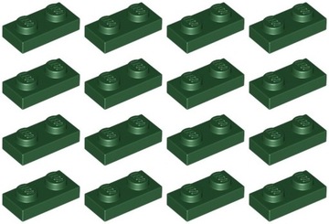 Lego 3023 płytka 1x2 ciemnozielona 16 sztuk