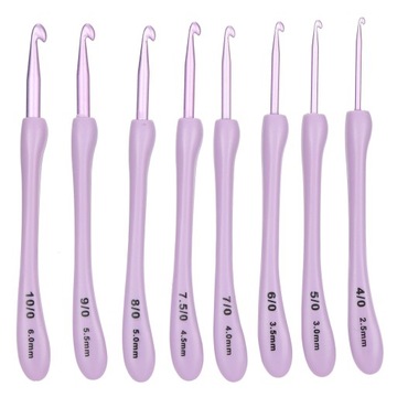 ZESTAW SZYDEŁEK 9 SZTUK 2-6mm SZYDEŁKA Z ERGONOMICZNĄ SILIKONOWĄ RĄCZKĄ