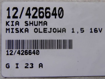 KIA SHUMA VANA OLEJE OLEJ 1,5 16V