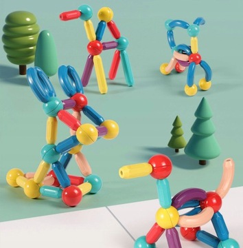 МАГНИТНЫЕ БЛОКИ 64 ЭЛЕМЕНТА КРЕАТИВНАЯ ИГРУШКА МАГНИТНЫЕ ПАЛОЧКИ своими руками