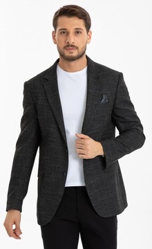 Marynarka męska czarna melanżowa elegancka wizytowa casual turecka 54