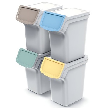 KOSZ NA ŚMIECI STACKBOX Q SEGREGACJA ZESTAW 4x25L