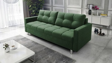 Sofa z funkcją spania BILBAO z pojemnikiem zielona