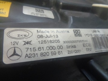 MERCEDES-BENZ OE A2318205961 SVĚTLO PŘEDNÍ LEVÝ