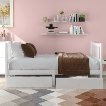 Кровать односпальная из массива дерева с ящиком 90*200см.