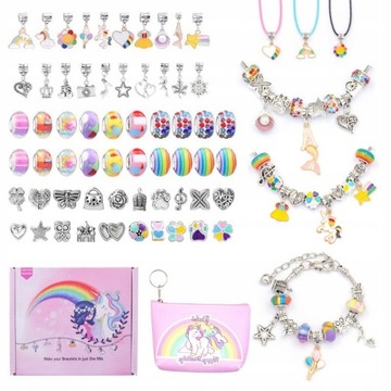 unicorn diy bracelet kit for kids 66pcs